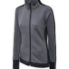 women's fitted jacket, power stretch fleece, gray