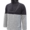 mens-north-shore-fleece-half-zip-denim-charcoal-black-gray-salt-and-pepper- summit-edge-jacket-pullover