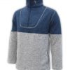 mens-north-shore-fleece-half-zip-denim-blue-gray-salt-and-pepper- summit-edge-jacket-pullover