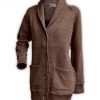 summit edge brand unisex womens north shore button cardigan jacket brown chocolate pockets