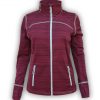summit edge outerwear brand red womens workout jacket, printed, white zipper pockets, collar, thumbholes