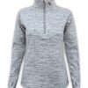 summit edge outerwear brand womens quarter zip jacket, white, gray buttons, ultra soft fuzzy comfortable low price