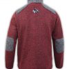 summit edge brand, gray elbow patches, mens sweater red, shoulders logo