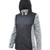 summit edge brand, Women's Diamond 3D Fleece Jacket, hood, zipper, black, gray