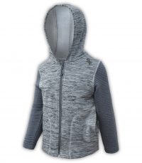 summit edge outerwear brand kids toddler sport fleece jacket, gray hood,, soft comfortable zipper