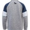 gray blue sweater back color block fleece mens summit edge logo