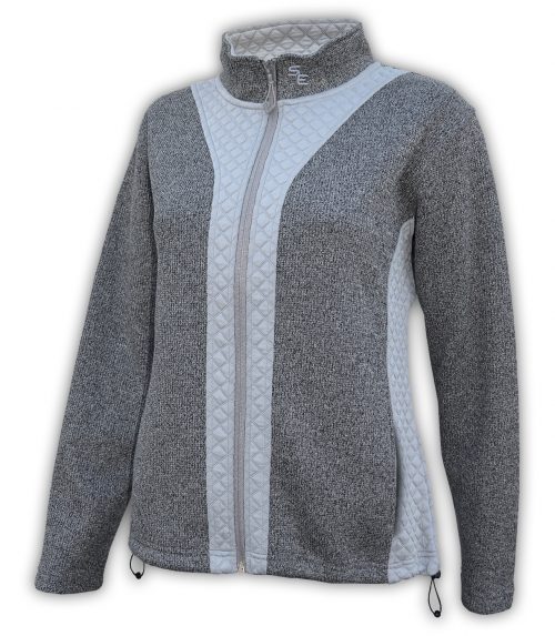 womens coarse weave full zip jacket summit edge brand gray