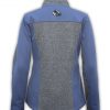 back summit edge brand logo womens blue and gray jacket embossed coarse weave fleece