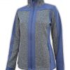 summit edge womens blue and gray full zip jacket embossed coarse weave fleece