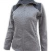 womens sweater fleece jacket gray dark summit edge brand full zip