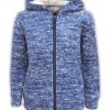 girls and boys fluffy jacket fleece blue hood full zipper