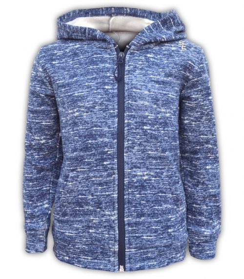 girls and boys fluffy jacket fleece blue hood full zipper