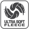 feathers fluffy black and white logo, summit edge signature fleece fabrics